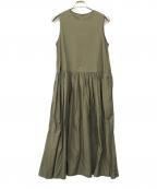 universal tissuユニバーサルティシュ）の古着「ノースリーブワンピース」｜オリーブ