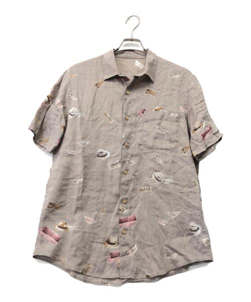PAPAS（パパス）PAPAS (パパス) リネンシャツ グレー サイズ:Mの古着・服飾アイテム