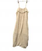 COELコエル）の古着「サイドシャーリングドットワンピース」｜ベージュ