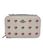 COACHコーチ）の古着「アリー ベルト バッグ ウィズ ハート エンブロイダリー」｜ホワイト