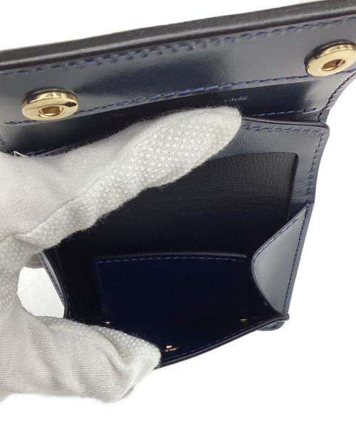 WILDSWANS（ワイルドスワンズ）WILDSWANS (ワイルドスワンズ) FULL GRAIN BRIDLE　ミニ財布 ネイビーの古着・服飾アイテム