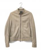 EMMETIエンメティ）の古着「シングルライダースジャケット」｜ベージュ