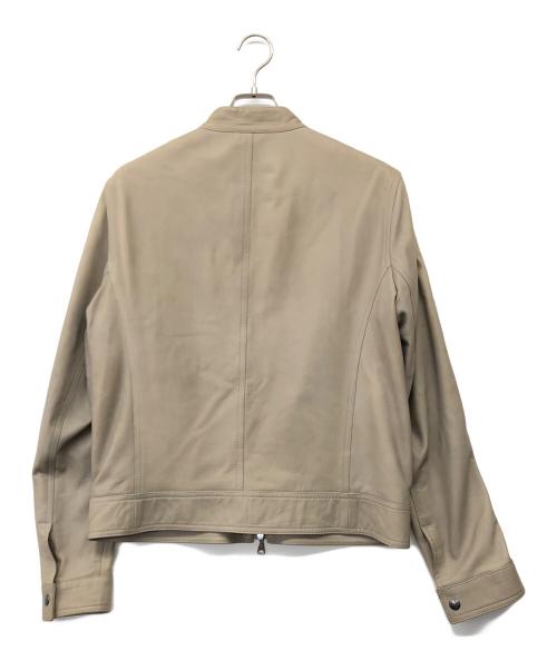 EMMETI（エンメティ）EMMETI (エンメティ) シングルライダースジャケット ベージュ サイズ:50の古着・服飾アイテム