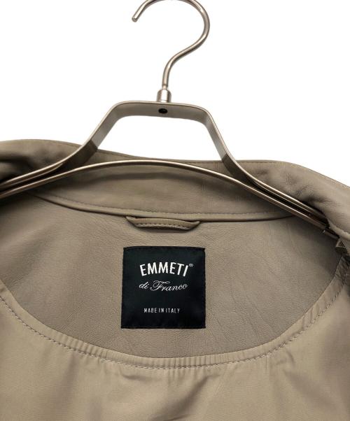 EMMETI（エンメティ）EMMETI (エンメティ) シングルライダースジャケット ベージュ サイズ:50の古着・服飾アイテム