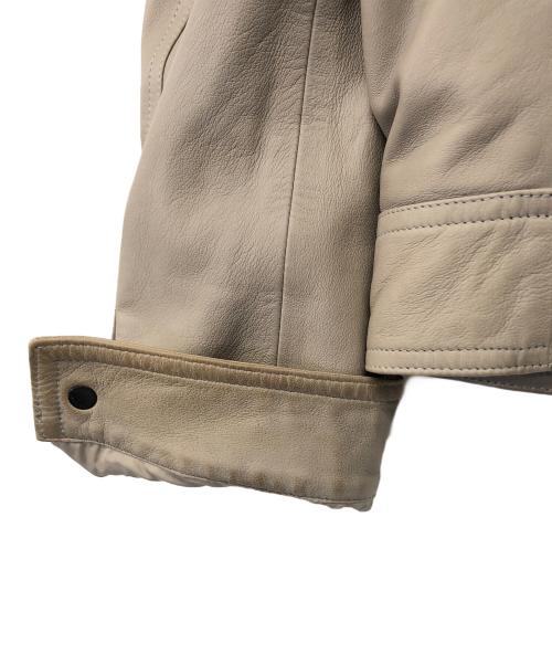 EMMETI（エンメティ）EMMETI (エンメティ) シングルライダースジャケット ベージュ サイズ:50の古着・服飾アイテム