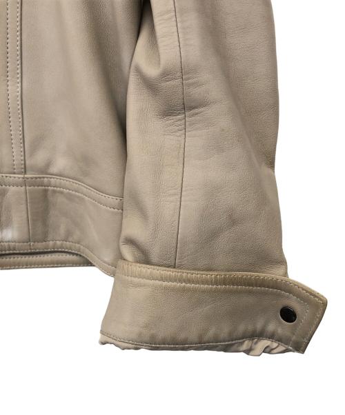 EMMETI（エンメティ）EMMETI (エンメティ) シングルライダースジャケット ベージュ サイズ:50の古着・服飾アイテム