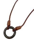 BOTTEGA VENETAボッテガベネタ）の古着「イントレチャート　ネックレス」｜ブラウン