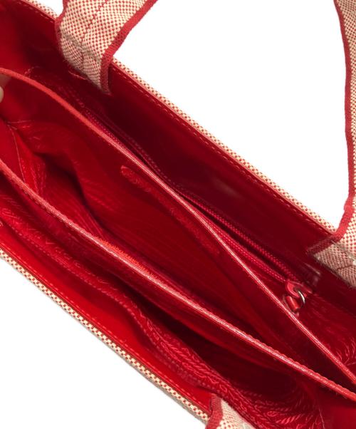 PRADA（プラダ）PRADA (プラダ) キャンバストートバッグ レッドの古着・服飾アイテム