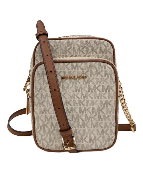 MICHAEL KORS（マイケル・コース）MICHAEL KORS (マイケル・コース) ショルダーバッグ ホワイト×ブラウンの古着・服飾アイテム