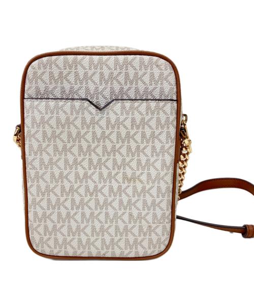 MICHAEL KORS（マイケル・コース）MICHAEL KORS (マイケル・コース) ショルダーバッグ ホワイト×ブラウンの古着・服飾アイテム