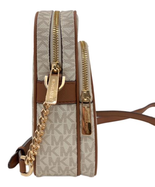 MICHAEL KORS（マイケル・コース）MICHAEL KORS (マイケル・コース) ショルダーバッグ ホワイト×ブラウンの古着・服飾アイテム