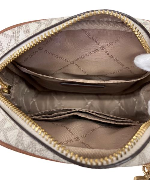 MICHAEL KORS（マイケル・コース）MICHAEL KORS (マイケル・コース) ショルダーバッグ ホワイト×ブラウンの古着・服飾アイテム