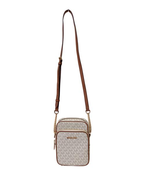 MICHAEL KORS（マイケル・コース）MICHAEL KORS (マイケル・コース) ショルダーバッグ ホワイト×ブラウンの古着・服飾アイテム