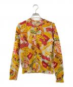 Hysteric Glamourヒステリックグラマー）の古着「薄手カーディガン」｜グレー×オレンジ