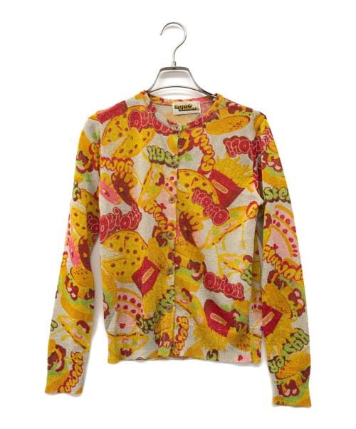 Hysteric Glamour（ヒステリックグラマー）Hysteric Glamour (ヒステリックグラマー) 薄手カーディガン グレー×オレンジ サイズ:FREEの古着・服飾アイテム