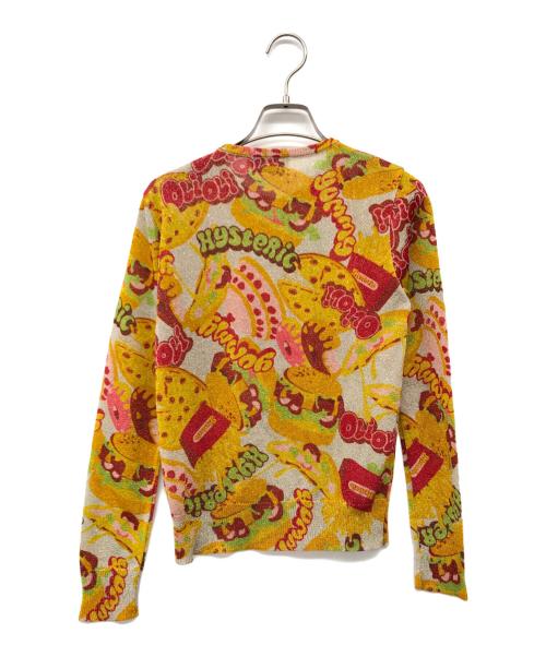 Hysteric Glamour（ヒステリックグラマー）Hysteric Glamour (ヒステリックグラマー) 薄手カーディガン グレー×オレンジ サイズ:FREEの古着・服飾アイテム