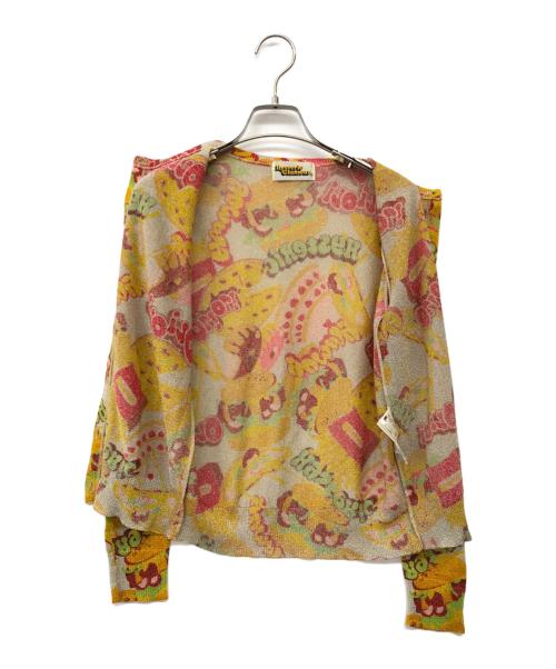 Hysteric Glamour（ヒステリックグラマー）Hysteric Glamour (ヒステリックグラマー) 薄手カーディガン グレー×オレンジ サイズ:FREEの古着・服飾アイテム