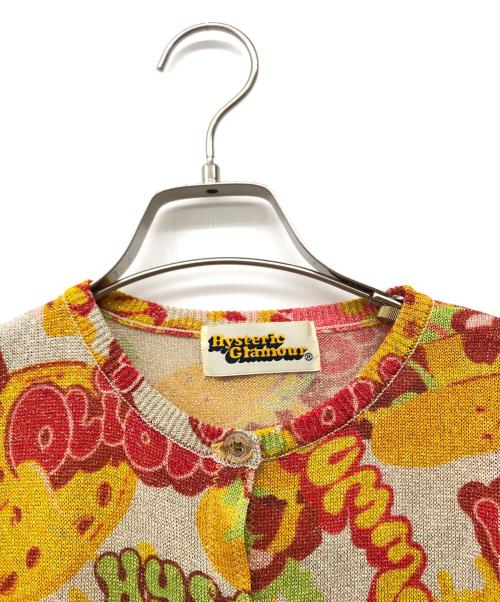 Hysteric Glamour（ヒステリックグラマー）Hysteric Glamour (ヒステリックグラマー) 薄手カーディガン グレー×オレンジ サイズ:FREEの古着・服飾アイテム