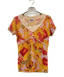 Hysteric Glamour（ヒステリックグラマー）の古着「半袖カットソー」｜ピンク×オレンジ