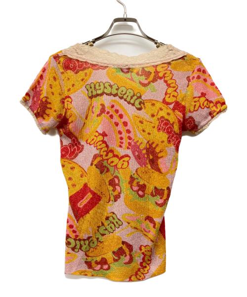 Hysteric Glamour（ヒステリックグラマー）Hysteric Glamour (ヒステリックグラマー) 半袖カットソー ピンク×オレンジ サイズ:FREEの古着・服飾アイテム