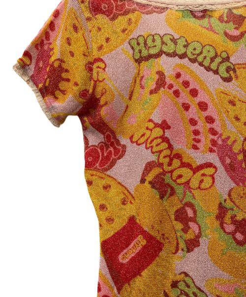 Hysteric Glamour（ヒステリックグラマー）Hysteric Glamour (ヒステリックグラマー) 半袖カットソー ピンク×オレンジ サイズ:FREEの古着・服飾アイテム