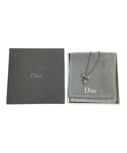 Christian Dior（クリスチャン ディオール）Christian Dior (クリスチャン ディオール) リボンネックレス ストーン：ピンクの古着・服飾アイテム
