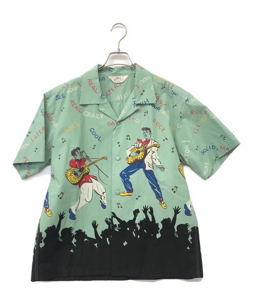 Star OF HOLLYWOOD（スターオブハリウッド）Star OF HOLLYWOOD (スターオブハリウッド) 半袖シャツ グリーン サイズ:Ⅼの古着・服飾アイテム