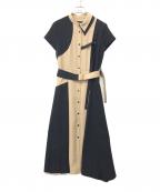 UNITED TOKYOユナイテッドトーキョー）の古着「半袖ワンピース」｜ブラック×ベージュ