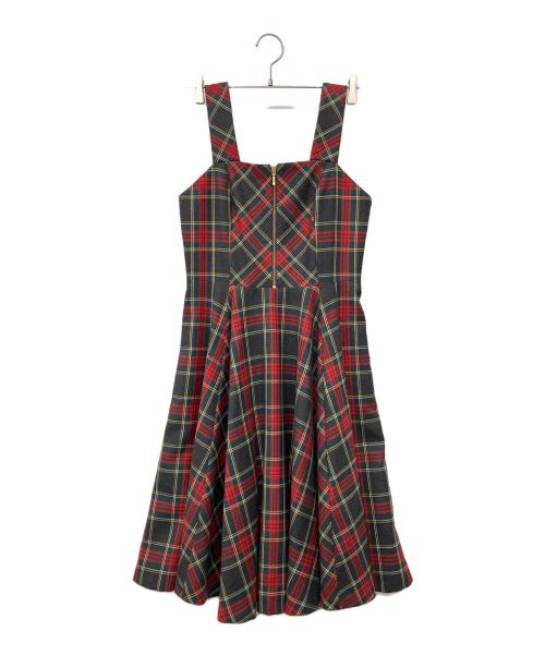 Lois CRAYON（ロイスクレヨン）Lois CRAYON (ロイスクレヨン) ジャンパースカート グレー×レッド サイズ:Mの古着・服飾アイテム