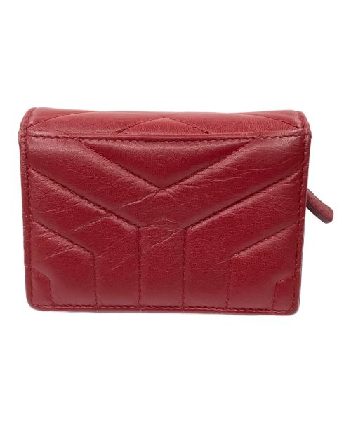 Saint Laurent Paris（サンローランパリ）Saint Laurent Paris (サンローランパリ) 2つ折りコンパクト財布 レッドの古着・服飾アイテム