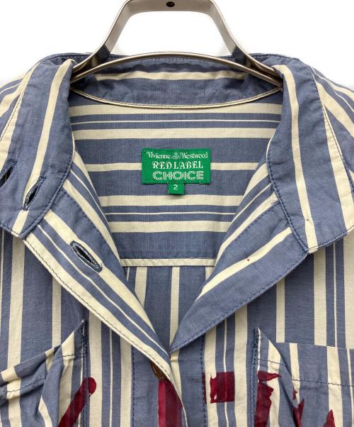 Vivienne Westwood RED LABEL CHOICE（ヴィヴィアンウエストウッドレッドレーベル チョイス）Vivienne Westwood RED LABEL CHOICE (ヴィヴィアンウエストウッドレッドレーベル チョイス) 長袖ワンピース ブルー×ホワイト サイズ:2の古着・服飾アイテム
