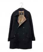 BURBERRY BLACK LABELバーバリーブラックレーベル）の古着「Pコート」｜ブラック