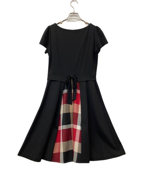 BLUE LABEL CRESTBRIDGE（ブルーレーベルクレストブリッジ）BLUE LABEL CRESTBRIDGE (ブルーレーベルクレストブリッジ) 半袖ワンピース ブラック サイズ:36の古着・服飾アイテム