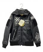 Avirex Military Campアヴィレックスミリタリーキャンプ）の古着「レザージャケット」｜ブラック