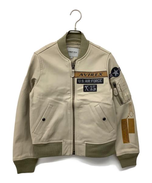 AVIREX Belle（アヴィレックス ベル）AVIREX Belle (アヴィレックス ベル) レザージャケット ベージュ サイズ:Mの古着・服飾アイテム