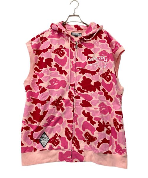 GALFY（ガルフィー）GALFY (ガルフィー) ノースリーブジップパーカー ピンク サイズ:XLの古着・服飾アイテム