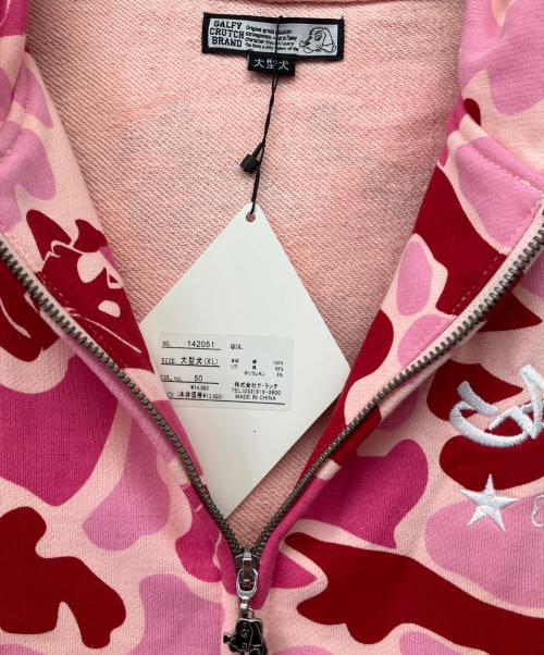 GALFY（ガルフィー）GALFY (ガルフィー) ノースリーブジップパーカー ピンク サイズ:XLの古着・服飾アイテム