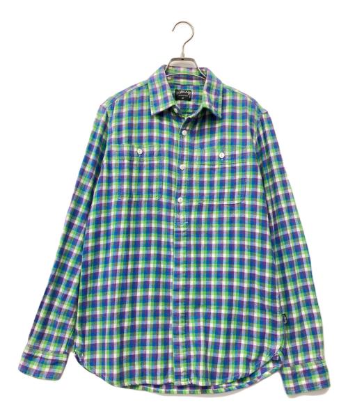 stussy（ステューシー）stussy (ステューシー) 長袖シャツ グリーン サイズ:Mの古着・服飾アイテム