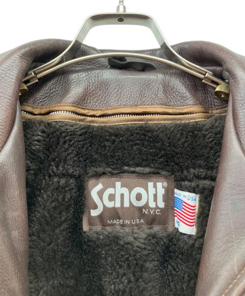 Schott（ショット）Schott (ショット) レザージャケット ブラウン サイズ:44の古着・服飾アイテム