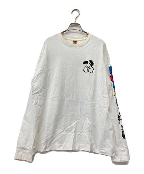 HUMAN MADE（ヒューマンメイド）HUMAN MADE (ヒューマンメイド) 長袖カットソー ホワイト サイズ:Lの古着・服飾アイテム