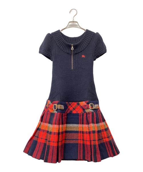 BURBERRY BLUE LABEL（バーバリー ブルー レーベル）BURBERRY BLUE LABEL (バーバリーロンドンブルーレーベル) 半袖ワンピース ブラック サイズ:38の古着・服飾アイテム