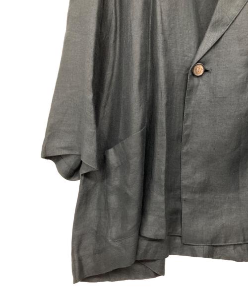 YOHJI YAMAMOTO（ヨウジヤマモト）YOHJI YAMAMOTO (ヨウジヤマモト) 80's　ﾘﾈﾝﾀﾞﾌﾞﾙｼﾞｬｹｯﾄ グレー サイズ:Mの古着・服飾アイテム