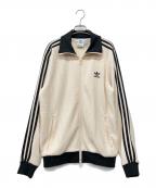 adidasアディダス）の古着「トラックジャケット」｜アイボリー×ブラック