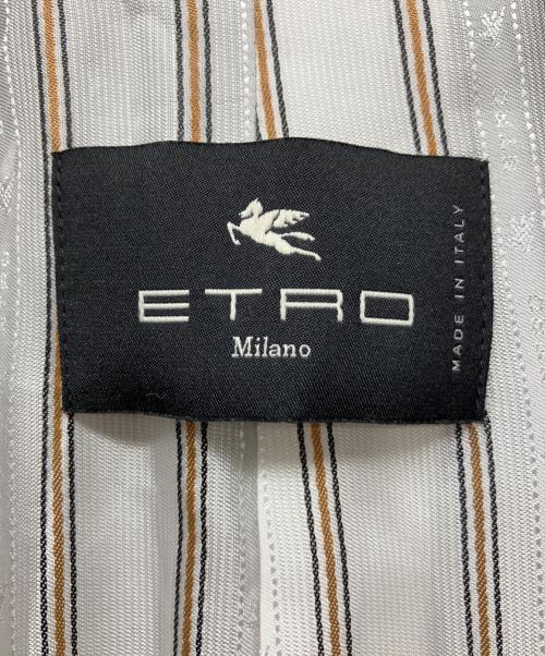 ETRO（エトロ）ETRO (エトロ) ロングチェスターコート ブラック×ホワイト サイズ:40の古着・服飾アイテム