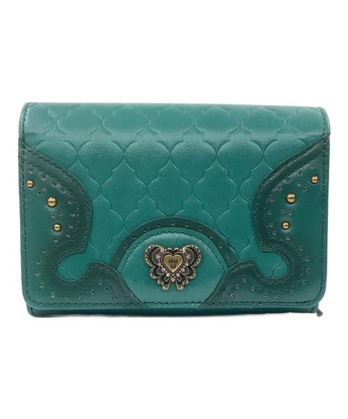 ANNA SUI（アナスイ）ANNA SUI (アナスイ) エレノア　2つ折り財布 グリーンの古着・服飾アイテム