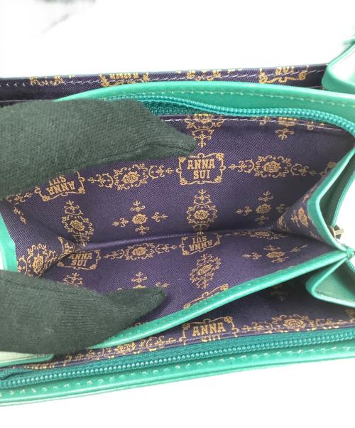 ANNA SUI（アナスイ）ANNA SUI (アナスイ) エレノア　2つ折り財布 グリーンの古着・服飾アイテム