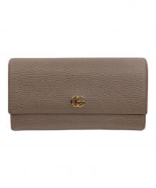 GUCCI（グッチ）の古着「GGマーモント　コンチネンタルウォレット」｜ベージュ