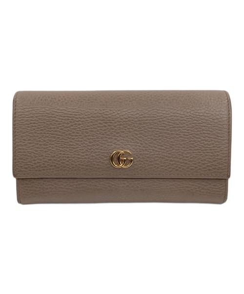 GUCCI（グッチ）GUCCI (グッチ) GGマーモント　コンチネンタルウォレット ベージュの古着・服飾アイテム
