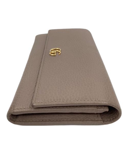 GUCCI（グッチ）GUCCI (グッチ) GGマーモント　コンチネンタルウォレット ベージュの古着・服飾アイテム