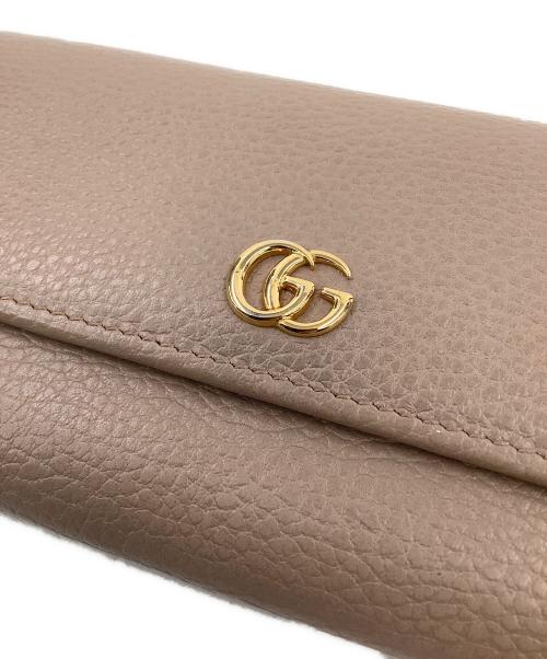GUCCI（グッチ）GUCCI (グッチ) GGマーモント　コンチネンタルウォレット ベージュの古着・服飾アイテム